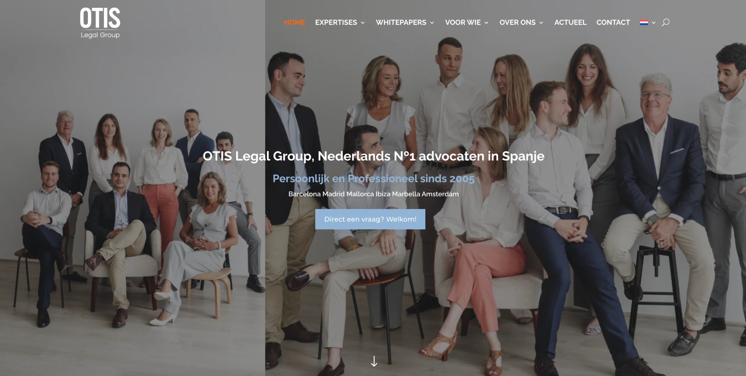 Schermafbeelding website Otis Legal Group